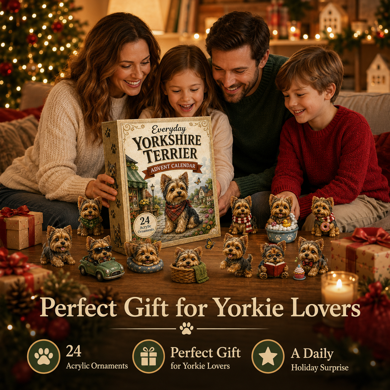 Everyday Yorkshire Terrier Advent Calendar 2026 - 24-Day Festive Countdown