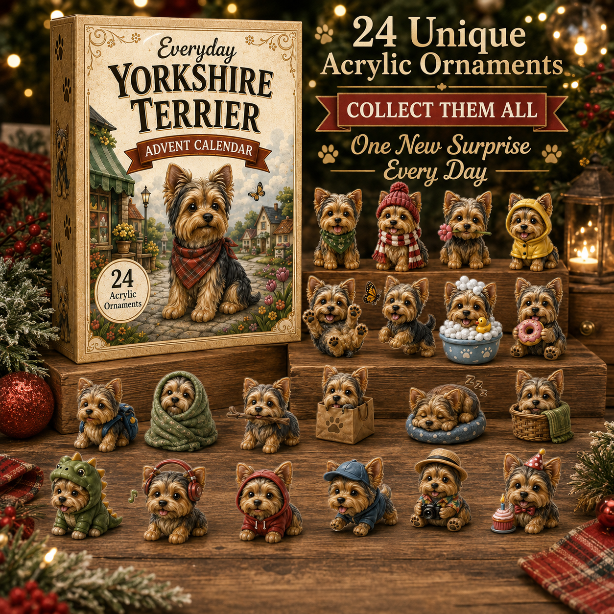 Everyday Yorkshire Terrier Advent Calendar 2026 - 24-Day Festive Countdown