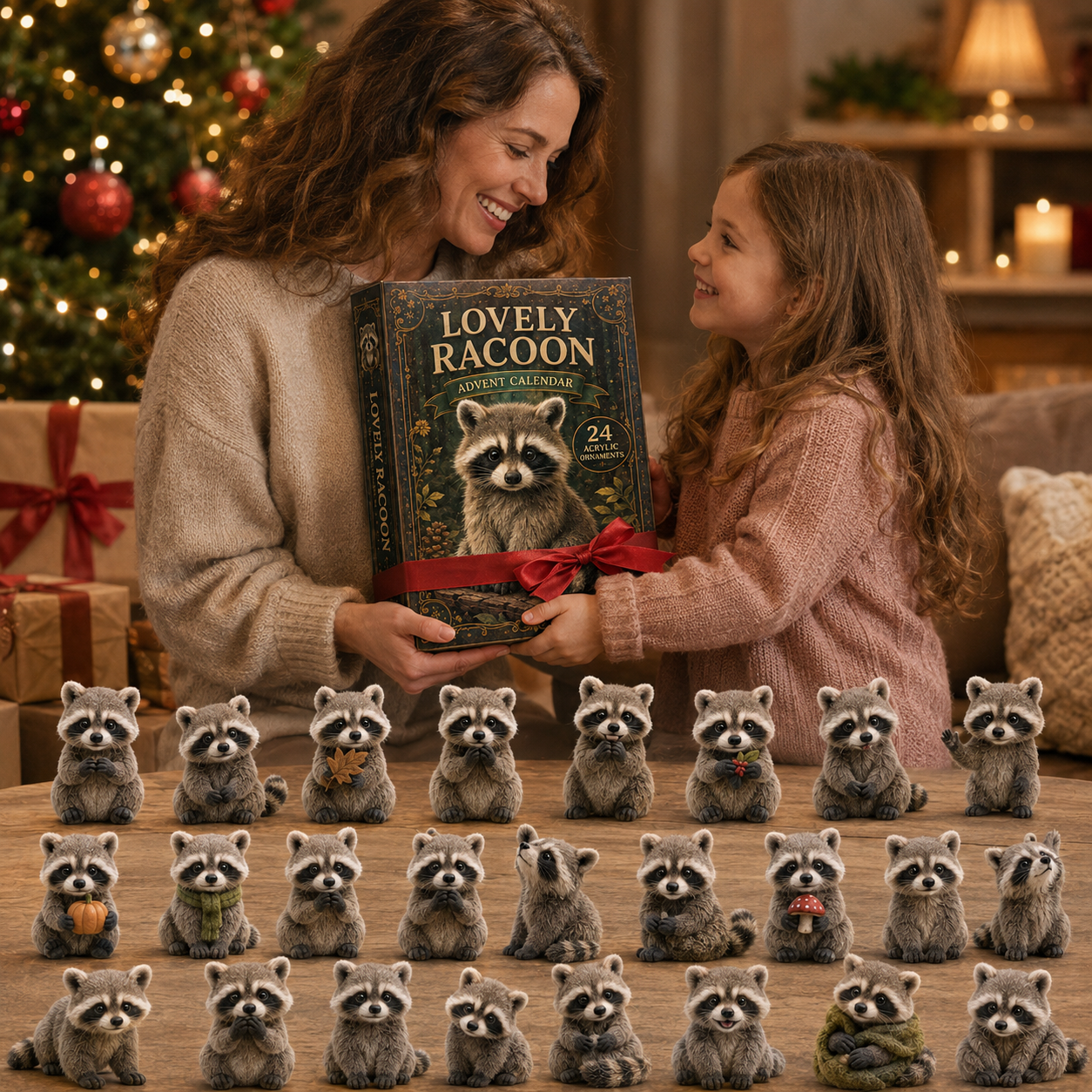 Lovely Raccoon World Advent Calendar 2026 – 24 Acrylic Charms