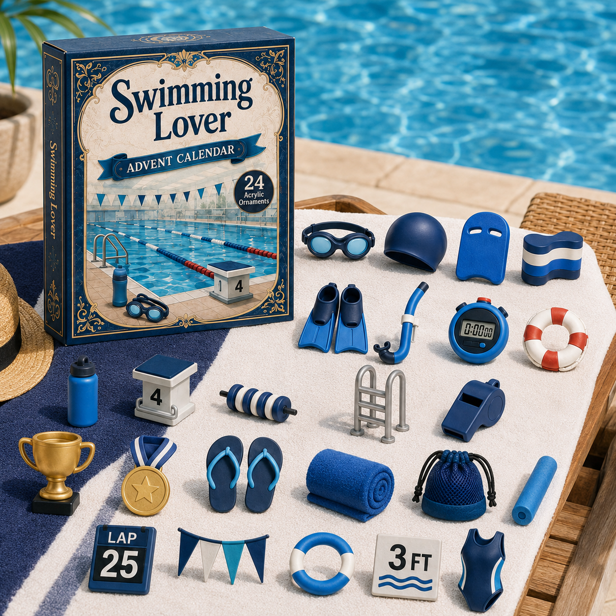 Swimming Lover Advent Calendar 2026 – 24 Acrylic Charms
