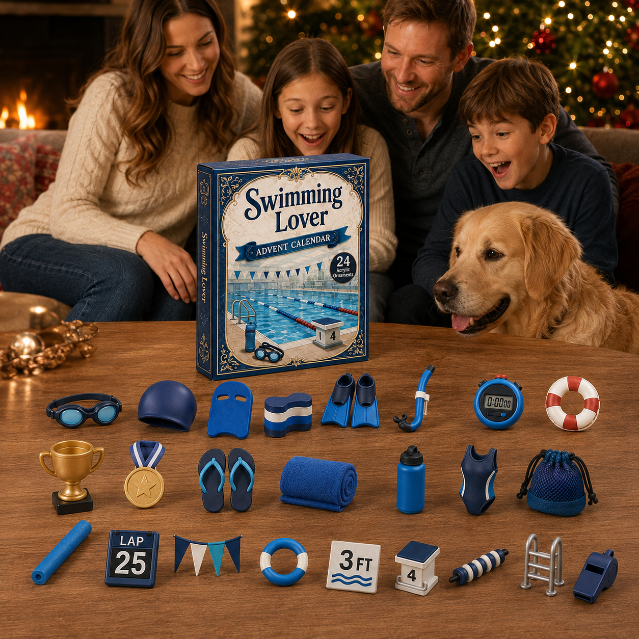 Swimming Lover Advent Calendar 2026 – 24 Acrylic Charms