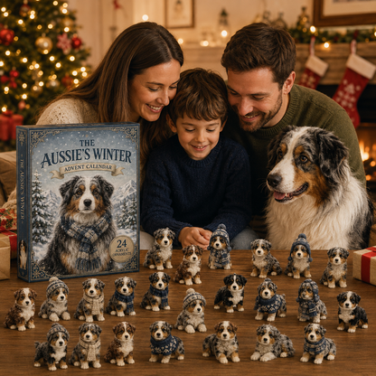 Winter Australian Shepherd Advent Calendar 2026 - 24-Day Festive Countdown