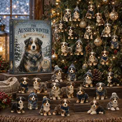 Winter Australian Shepherd Advent Calendar 2026 - 24-Day Festive Countdown