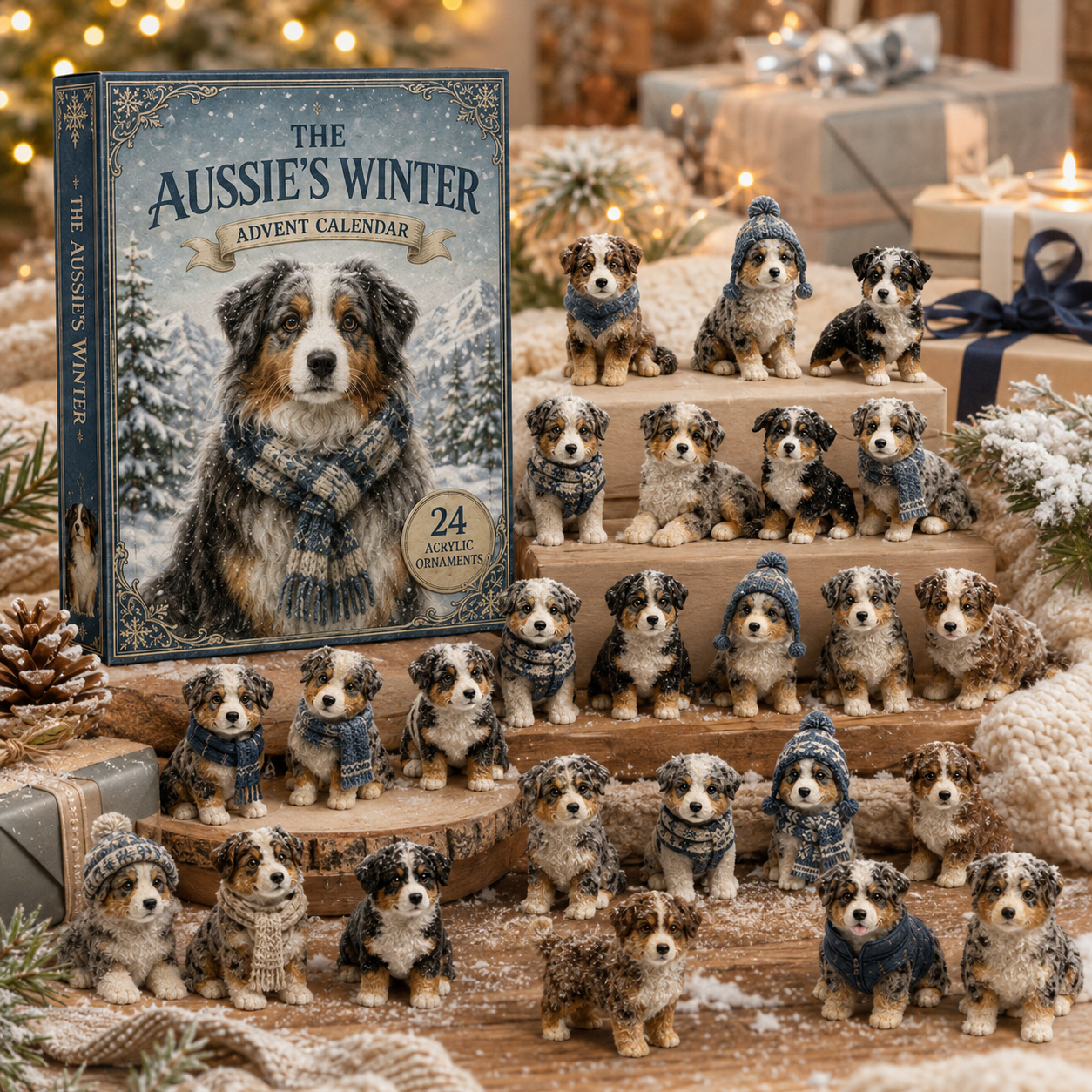 Winter Australian Shepherd Advent Calendar 2026 - 24-Day Festive Countdown
