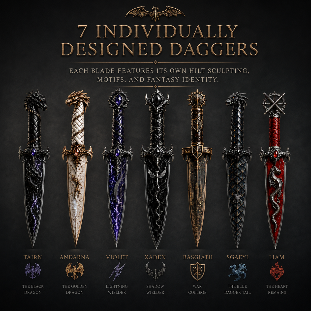 🐉 Official Fourth Wing Dagger Set