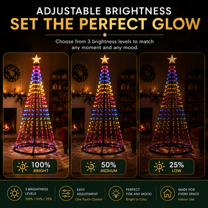 7ft Smart Christmas Tree Lights,RGB Color-Changing Light String with 200 LEDs