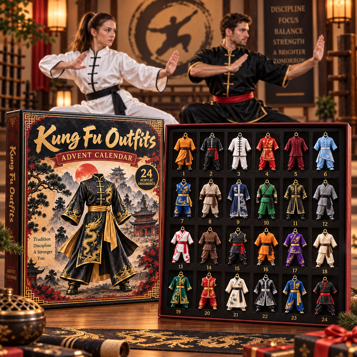 CHRISTMAS KICKOFF 49% OFF - Kung Fu Outfits Advent Calendar 2026 - 24-Day Festive Countdown