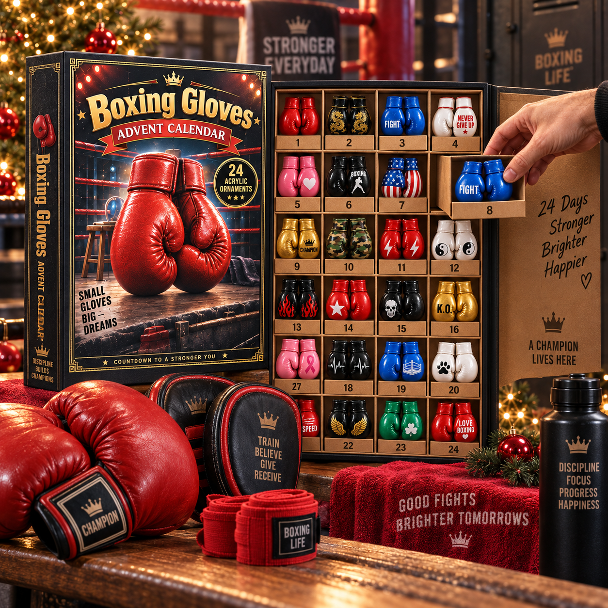 CHRISTMAS KICKOFF 49% OFF - Boxing Gloves Advent Calendar 2026 - 24-Day Festive Countdown