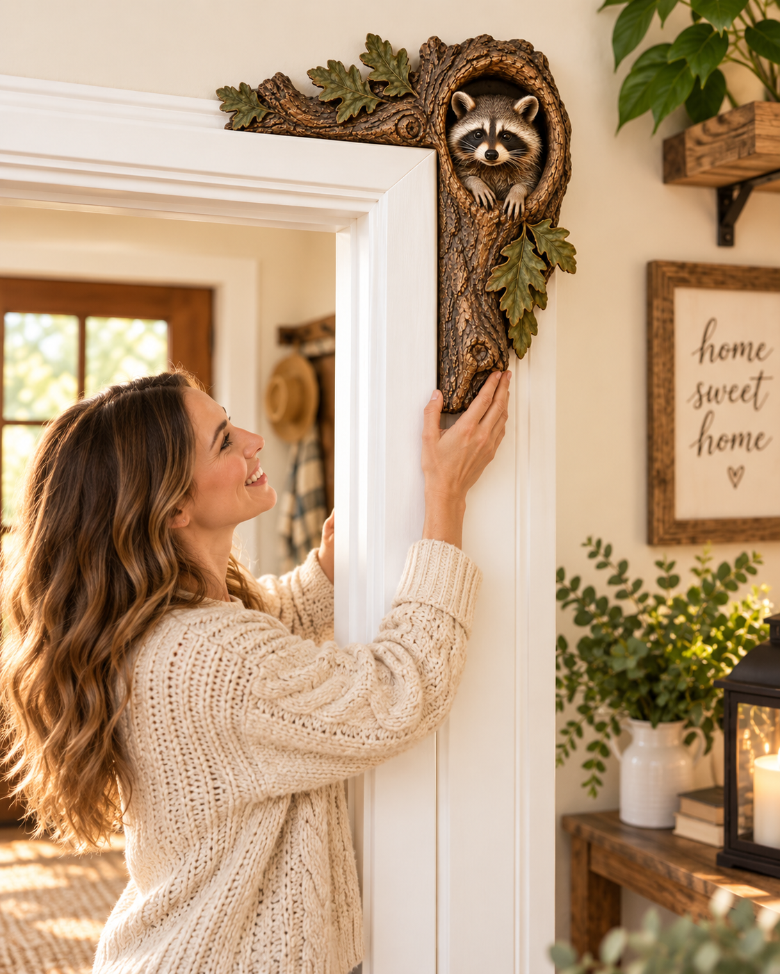 Raccoon Tree Hollow Door Topper