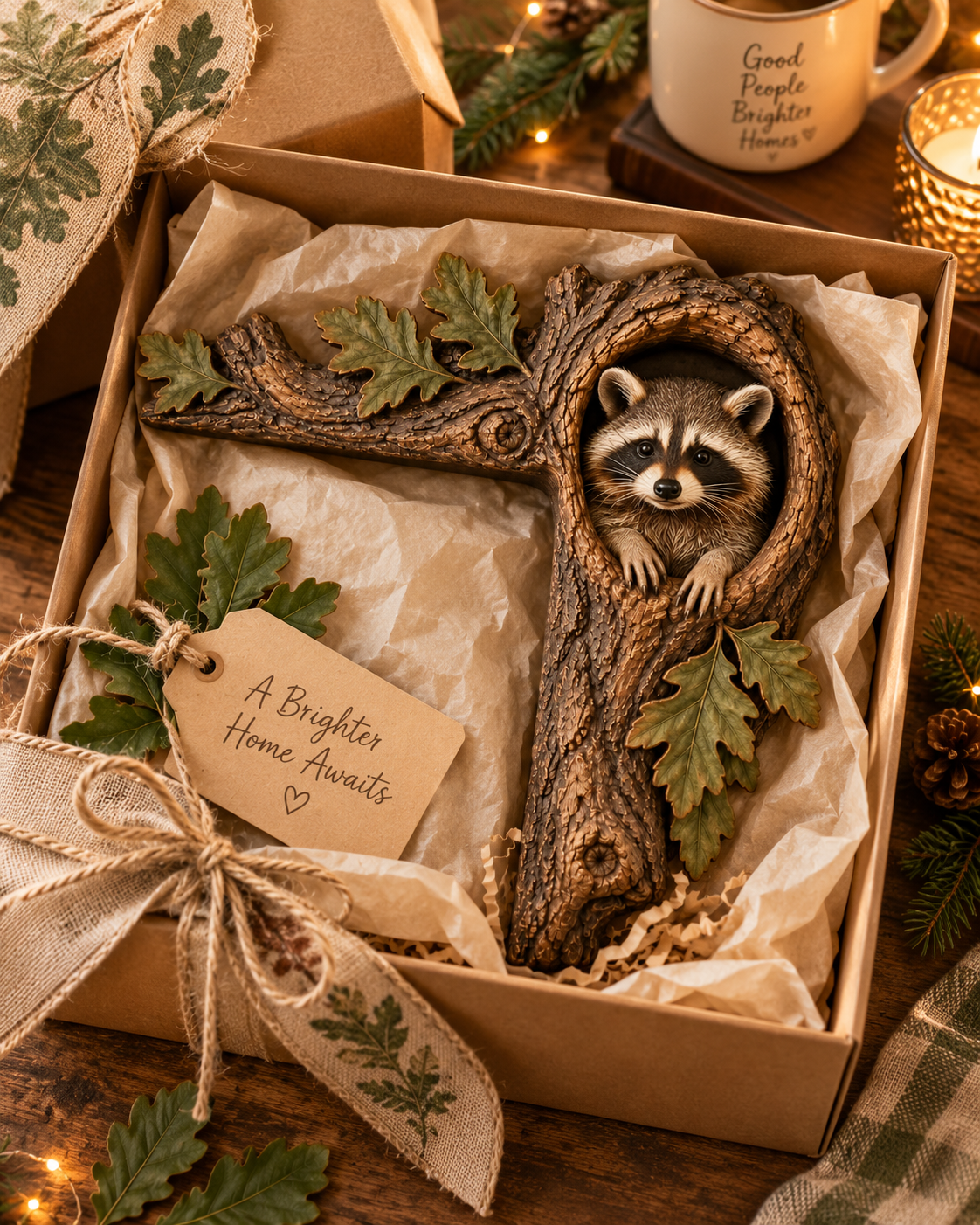 Raccoon Tree Hollow Door Topper