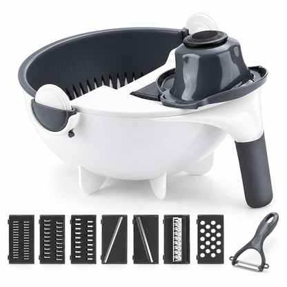 9-in-1 Vegetable Prep Station – Cutter & Drain Basket