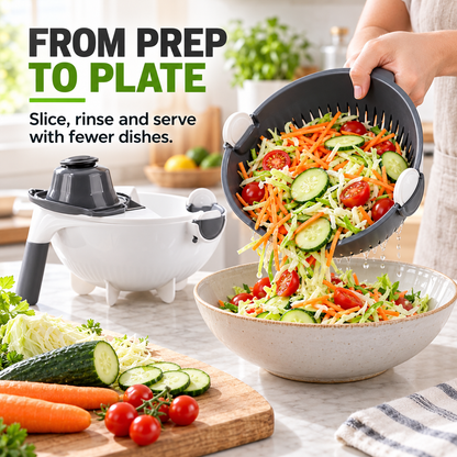9-in-1 Vegetable Prep Station – Cutter & Drain Basket