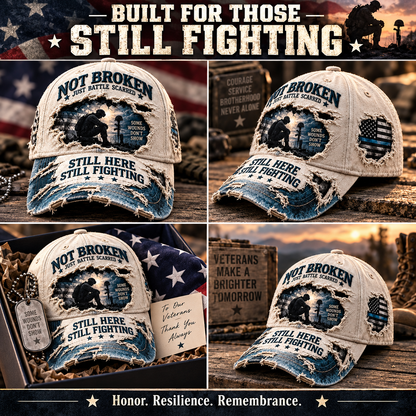 Veteran Mental Health Awareness PTSD 3D Embroideryed Baseball Cap(🧢100% Cotton)