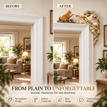 🐱Adorable Peek-a-Boo Tuxedo Cat Door Frame Decor