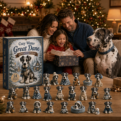 CHRISTMAS KICKOFF 40% OFF - Cozy Winter Great Dane Advent Calendar 2026 - 24-Day Festive Countdown, Acrylic Charms Blind Box - Gift For Great Dane Lovers AC0NT148
