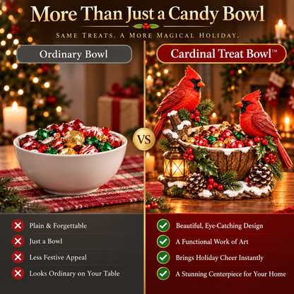 🔥Hot Sale 49% OFF❤️ Cardinal Christmas Treat Bowl™ – Lighted Holiday Candy Bowl & Tabletop Decor