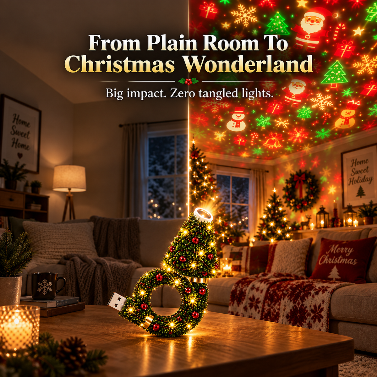 🔥LAST DAY 49% OFF🔥-🎄Holiday Christmas Tree Projector Light✨