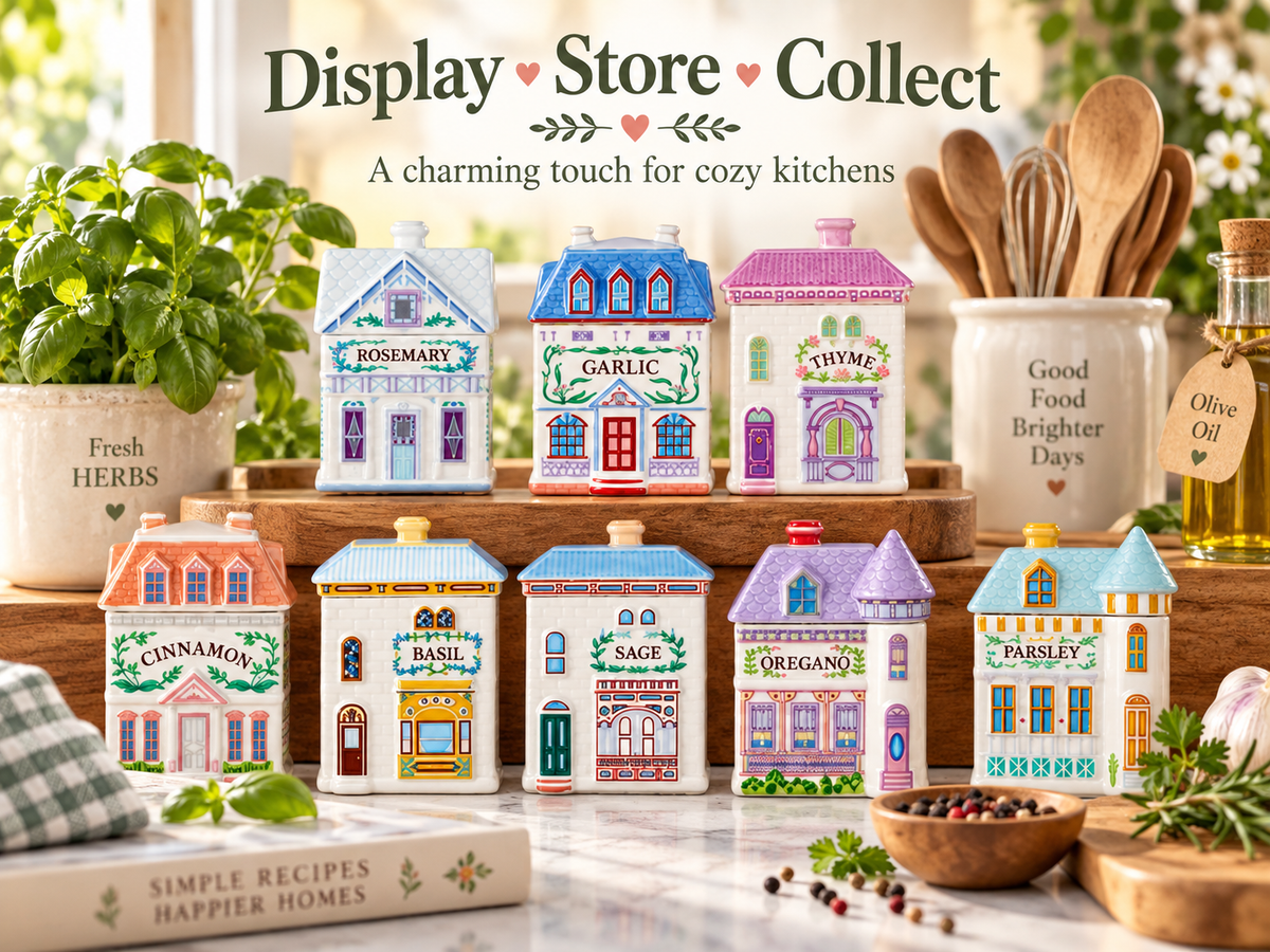 Handcrafted Dollhouse Miniature Spice Village Jar Set