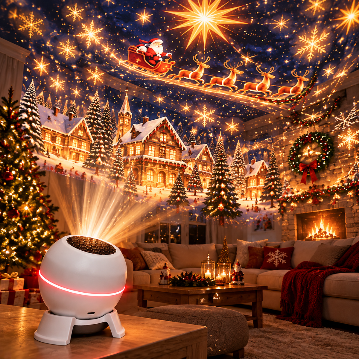 🔥LAST DAY 49% OFF -🎄 Magical Christmas Projection Night Light – Transform Any Room Into A Holiday Wonderland