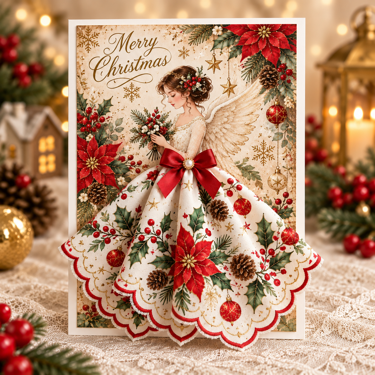 3D Christmas Angel Greeting Card