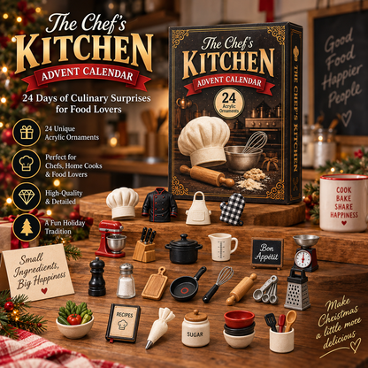 CHRISTMAS KICKOFF 40% OFF - The Chef's Kitchen Advent Calendar 2026 - 24-Day Festive Countdown, Acrylic Charms Blind Box - Gift For Job Lovers