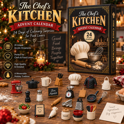 CHRISTMAS KICKOFF 40% OFF - The Chef's Kitchen Advent Calendar 2026 - 24-Day Festive Countdown, Acrylic Charms Blind Box - Gift For Job Lovers