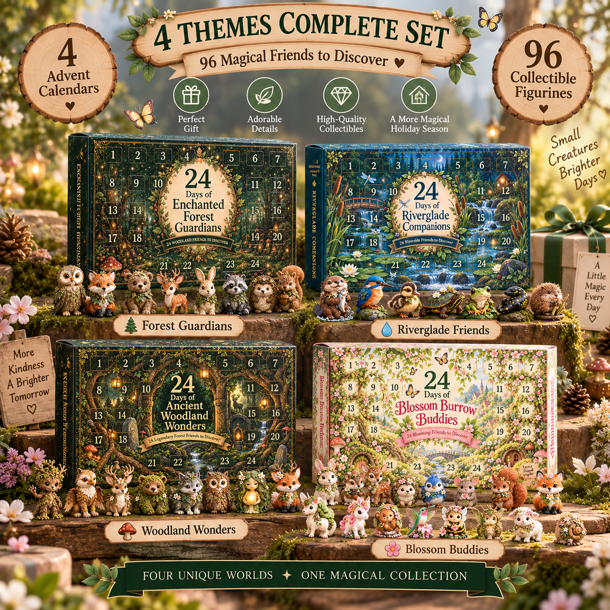 ✨ 2026 24-Day Enchanted Forest Advent Calendar – 24 Magical Collectible Figurines 🎁