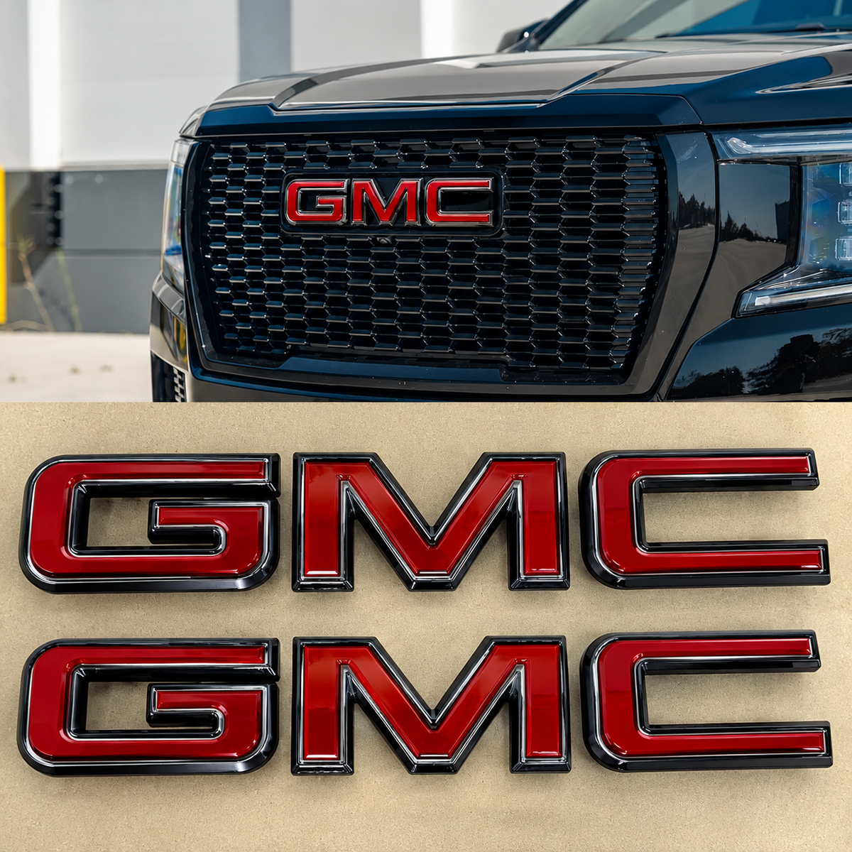 New GMC Grille & Tailgate Emblem Replacement Badge Fits 19-26 Sierra