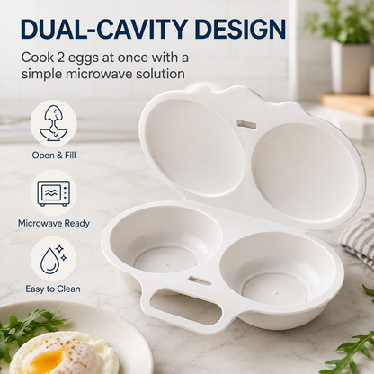 🍳 Microwave Egg Poacher – Dual Egg Breakfast Cooker
