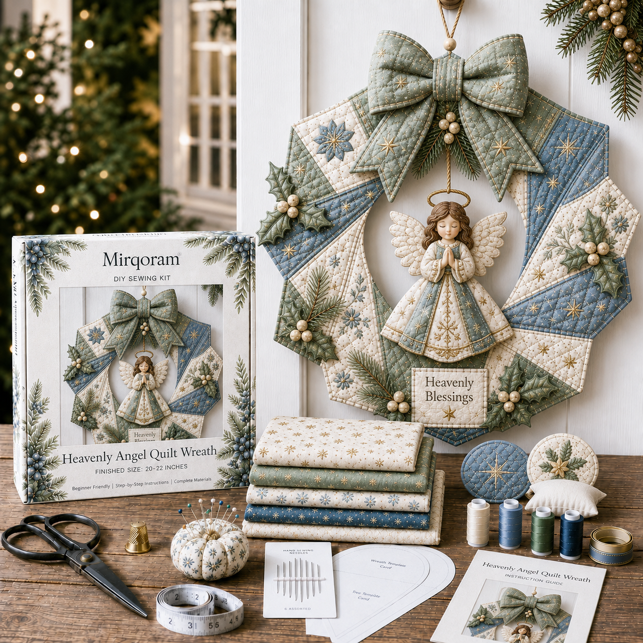 🎄Beginner-Friendly Christmas Fabric Wreath DIY Kit