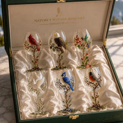 🐦 Nature’s Winged Beauties – 3D Bird Wine Glass Collection