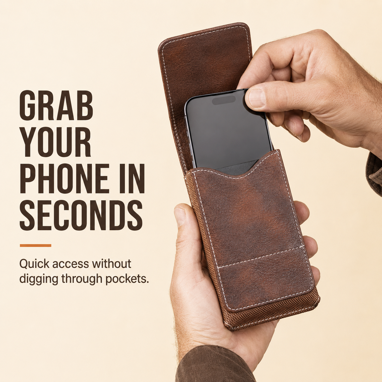 ⚡Men's Cell Phone Holster Pouch with Card Holder, Belt Clip Holster Casual Belt Bag