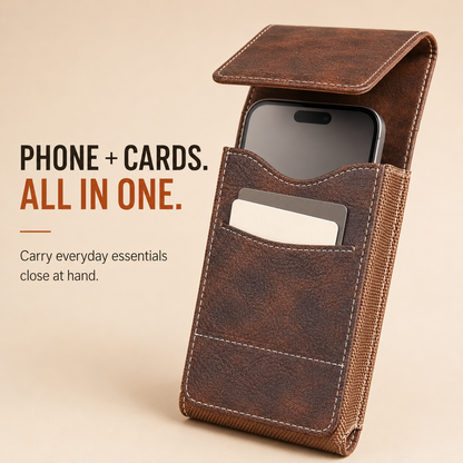 ⚡Men's Cell Phone Holster Pouch with Card Holder, Belt Clip Holster Casual Belt Bag