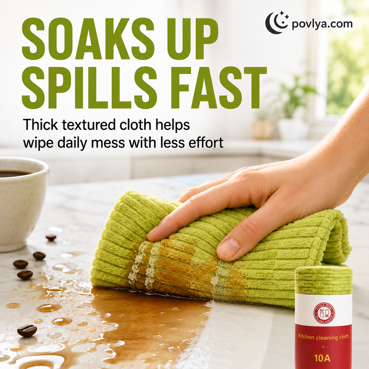 🧽 Reusable Tear-Off Cleaning Cloth Roll – Absorbent Microfiber Kitchen Towels ✨