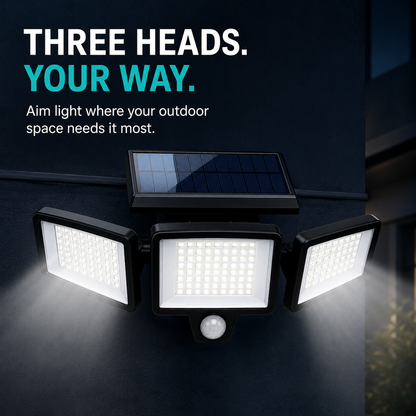 Brighten Every Corner 💡 TriBeam 2500LM Solar Motion Security Light with Remote