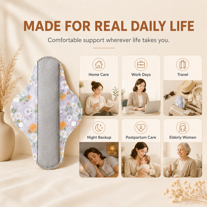 ✨6/12PCS Reusable Leak Protection Pads for Women – Soft, Washable & Breathable Daily Care