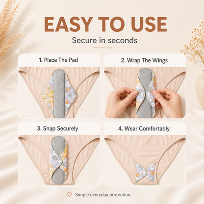 ✨6/12PCS Reusable Leak Protection Pads for Women – Soft, Washable & Breathable Daily Care