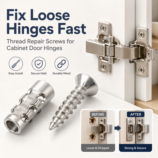 6x14mm Door Hinge Repair Screws & Wall Anchors Pack