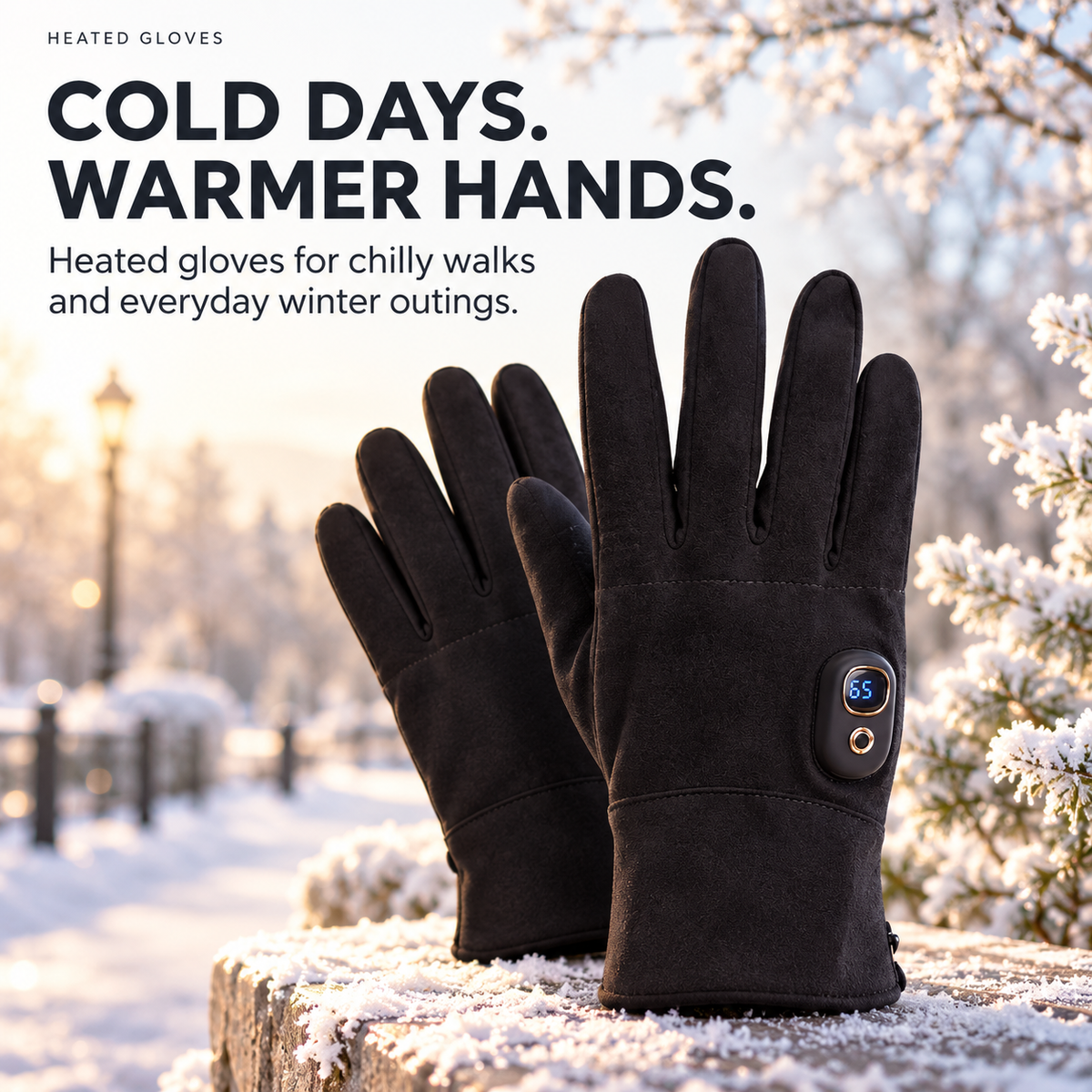 🧤 Heated Touchscreen Gloves with Digital Display – Bring Warmth to Your Winter Routine