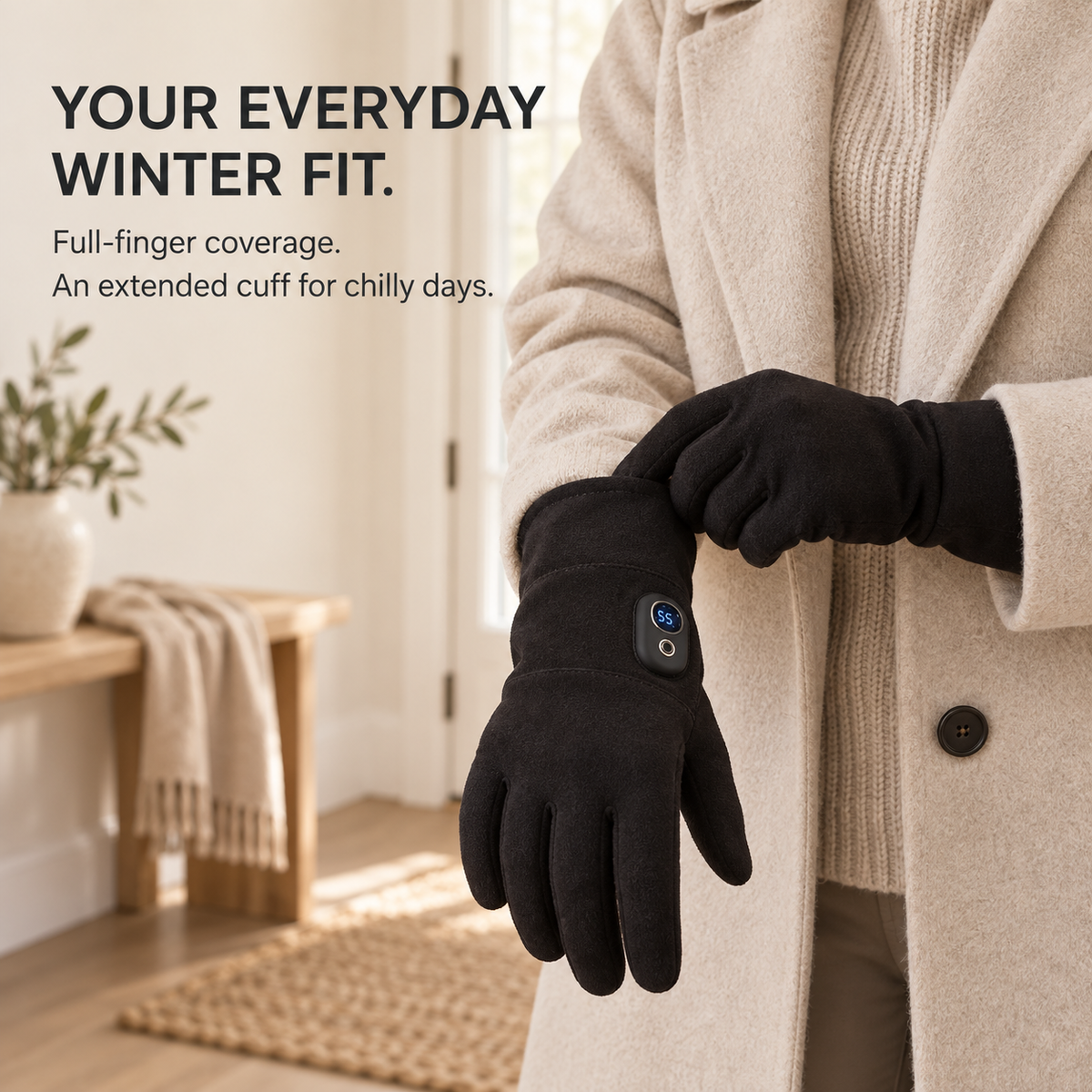🧤 Heated Touchscreen Gloves with Digital Display – Bring Warmth to Your Winter Routine