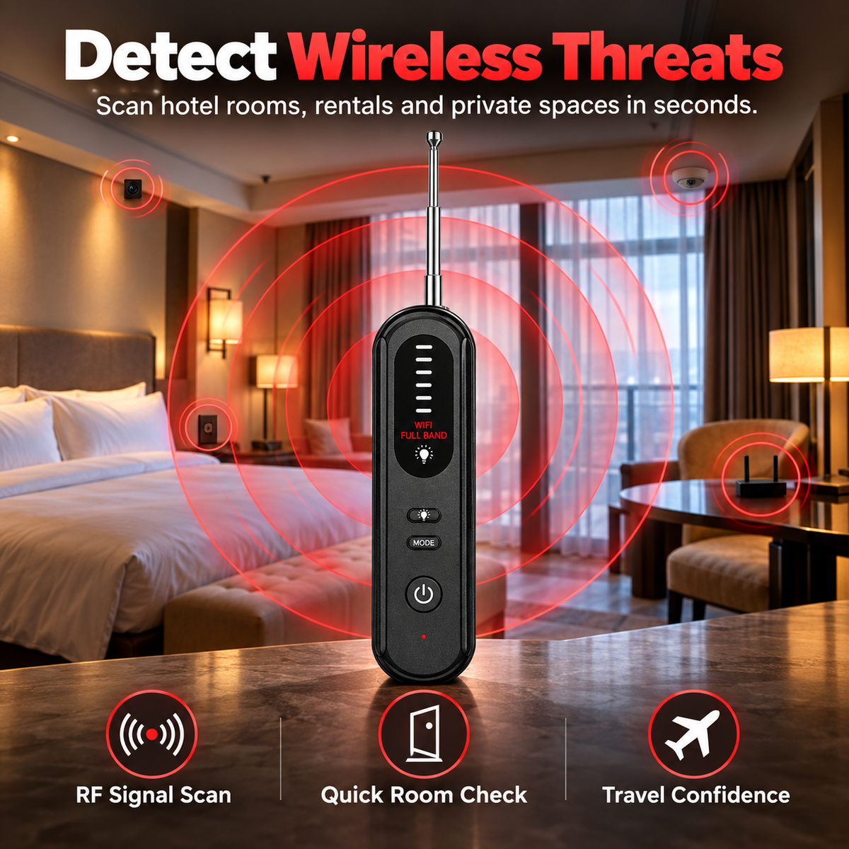 🔍 Portable Anti-Spy Camera & GPS Detector Signal Scanner 🛡️