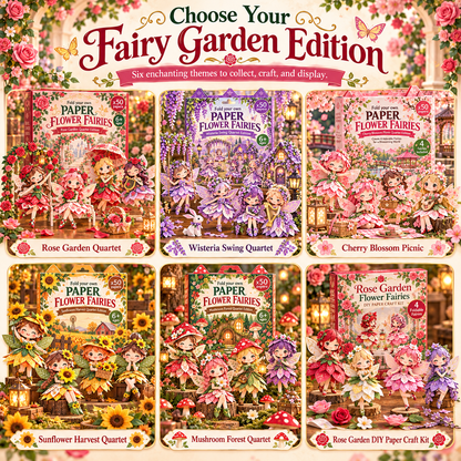 🧚DIY Paper Flower Fairies Craft Kit – 4 Foldable Fairies, 6 Garden Themes 🌸