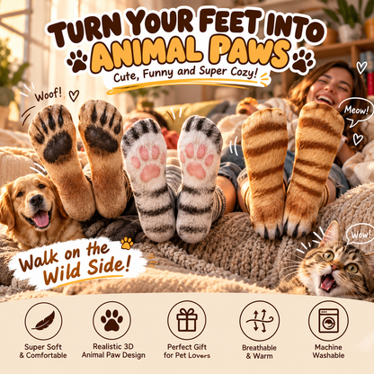😂3D Realistic Animal Paw Socks – Funny Pet Reaction Novelty Socks 🐾