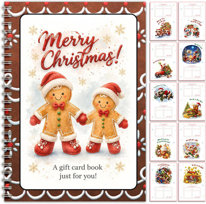 🎄📚Christmas Gift Card Book - 🎉Surprises On Every Page📚Hardcover & Durability Line🎁