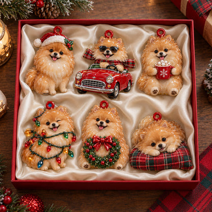 Christmas Pomeranian Ornament Gift Set