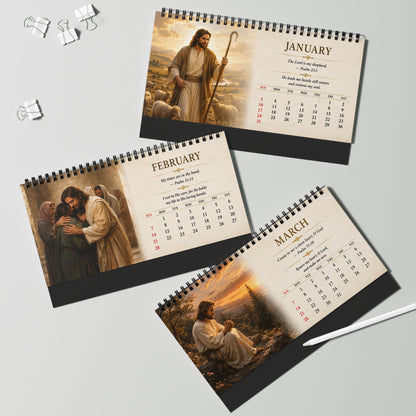 Christian Desk Calendar 2027 - Jesus Inspired Daily Calendar - Gifts for Christians