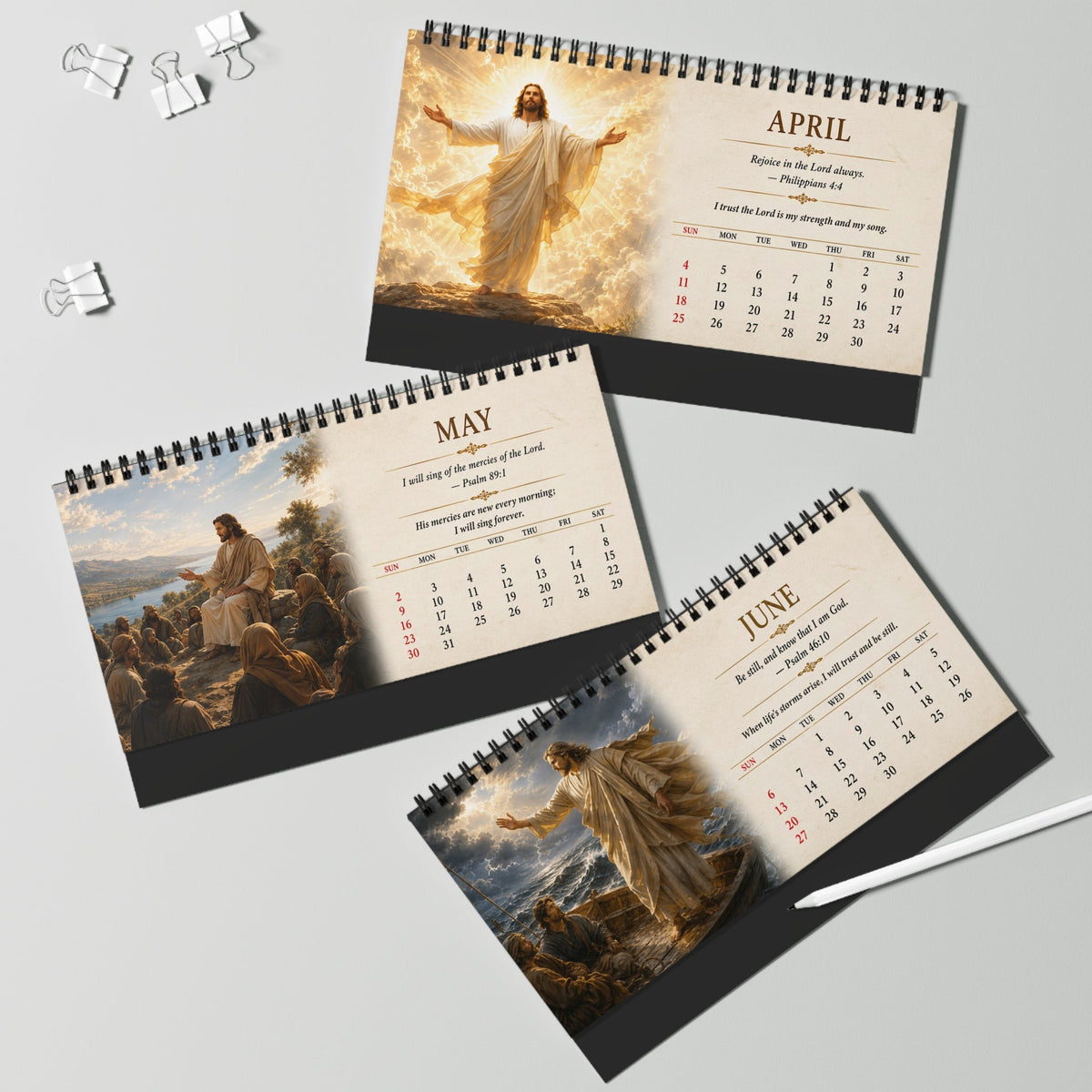 Christian Desk Calendar 2027 - Jesus Inspired Daily Calendar - Gifts for Christians
