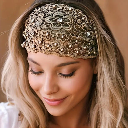 ✨Plum Blossom Hollow Beaded Wide Headband