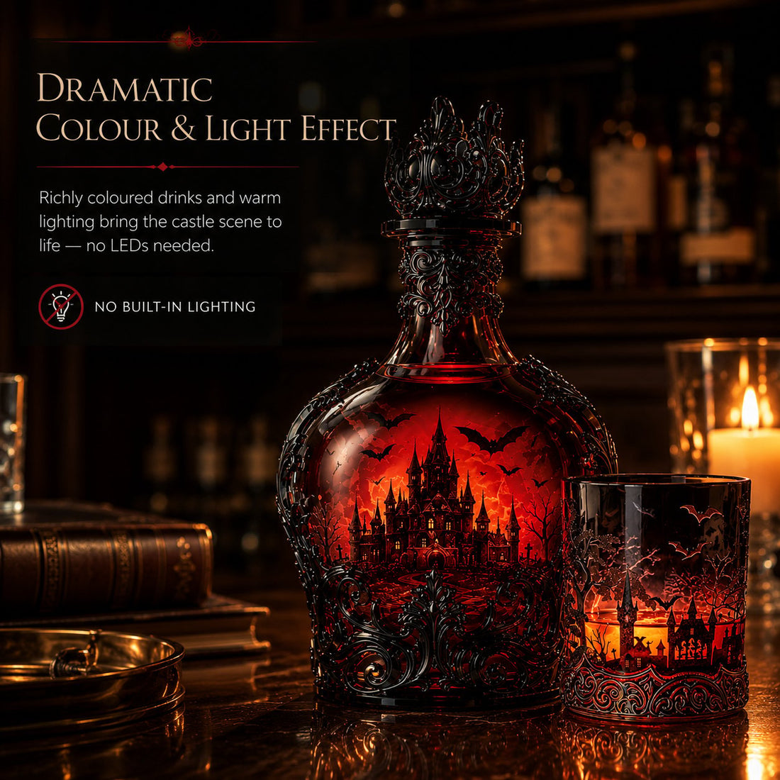 Gothic vampire castle barware