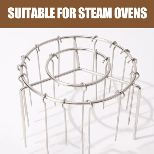 2 Pack Stainless Steel Air Fryer Skewer Rack, 360° No Flip Kabob Grill Stand